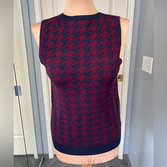 Ann Taylor Houndstooth Preppy Academia Pullover Sweater Vest - Picture 1 of 7